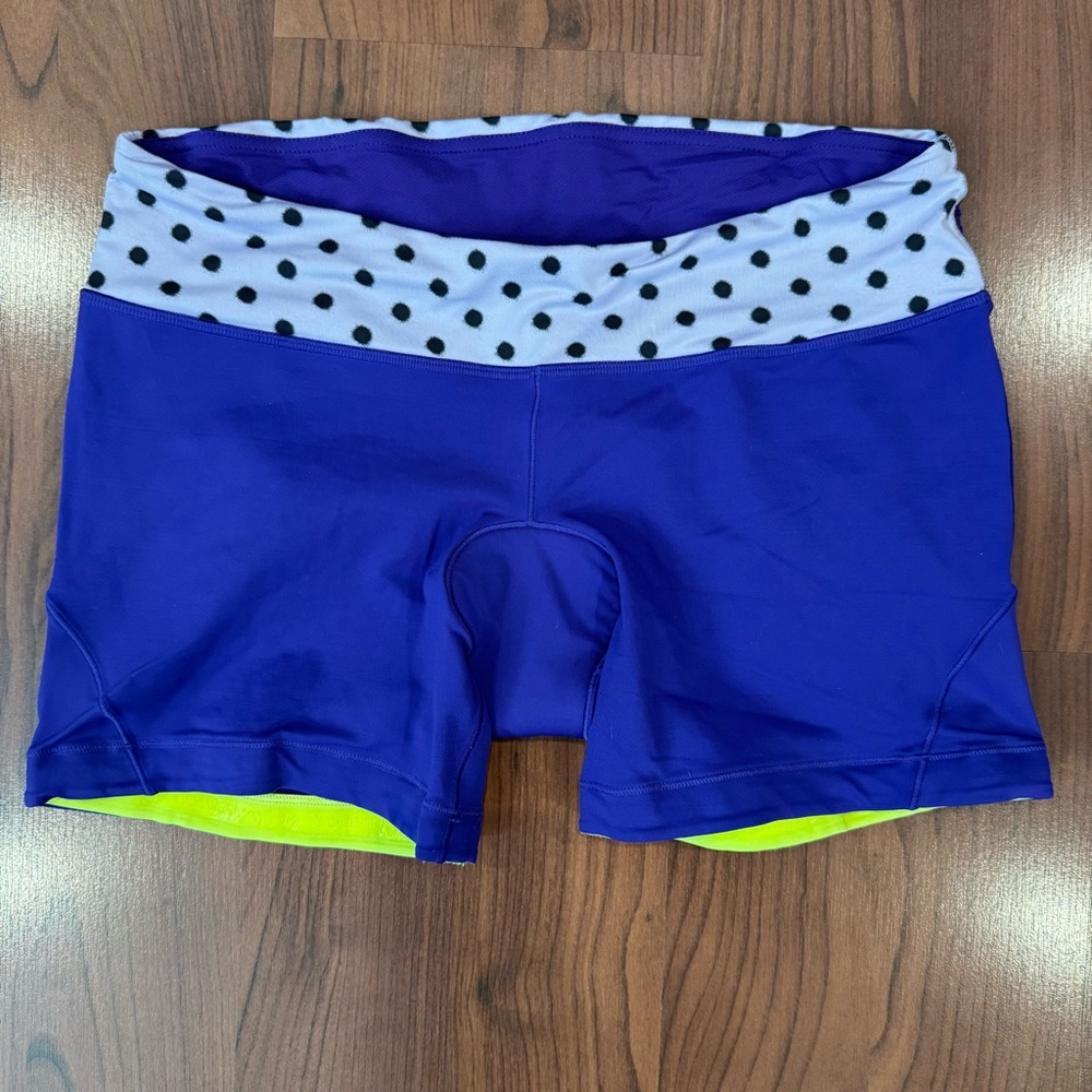 Lululemon Purple Polka Dot Cycling Shorts